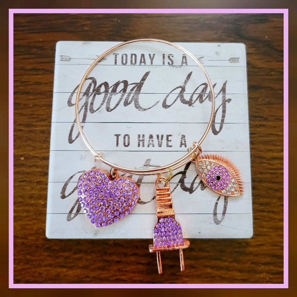 Rosegold & Purple Bangle